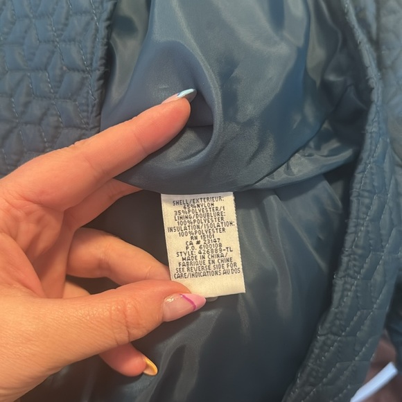 Vintage Talbots Petites Quilted Blue Jacket Size Large - Picture 8 of 8